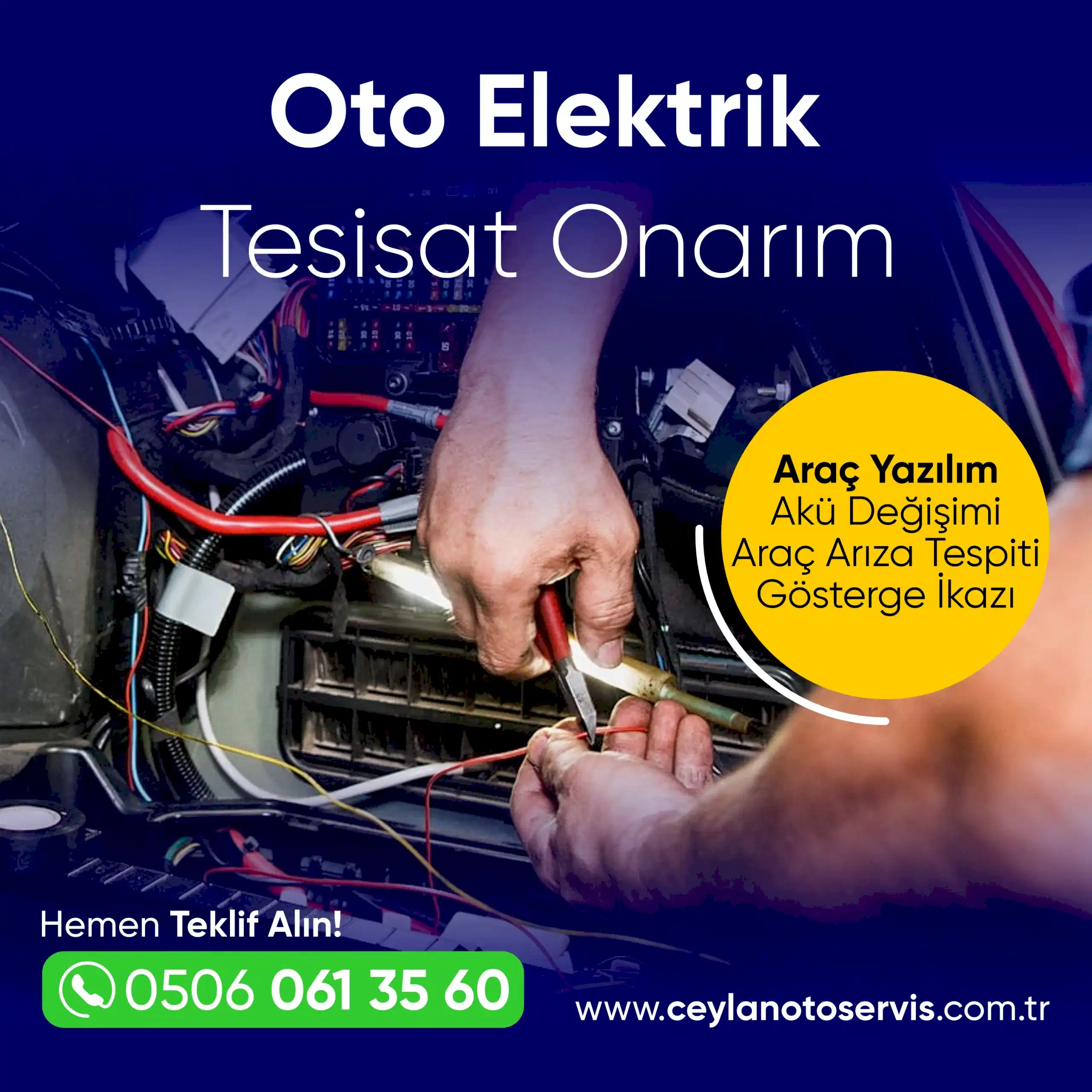 Oto elektrik, arıza kontrol, oto tamir, araç elektrik tesisatı tamiri
